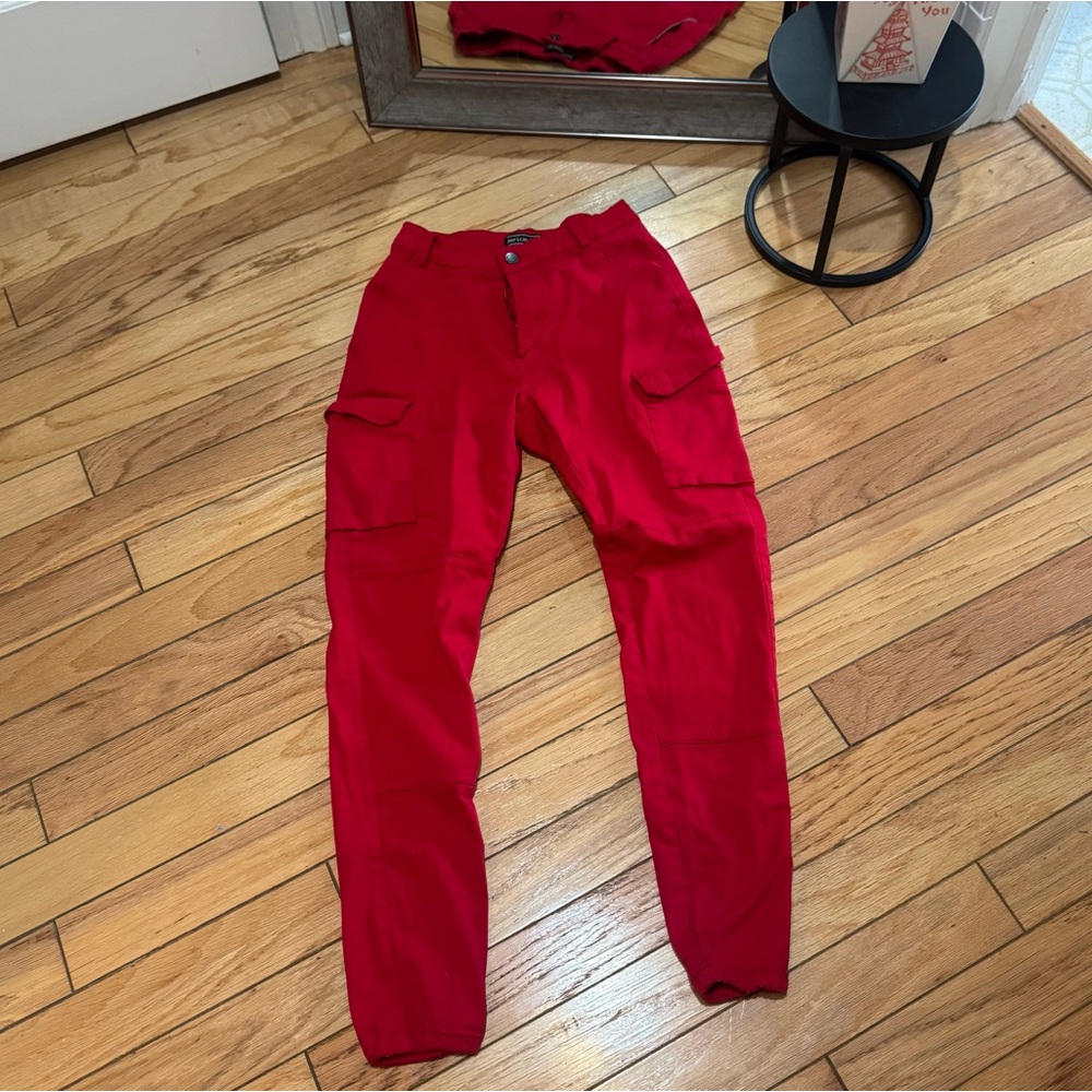 Red Cargo Joggers